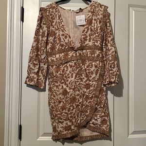 CleoBella floral vneck quarter sleeve dress